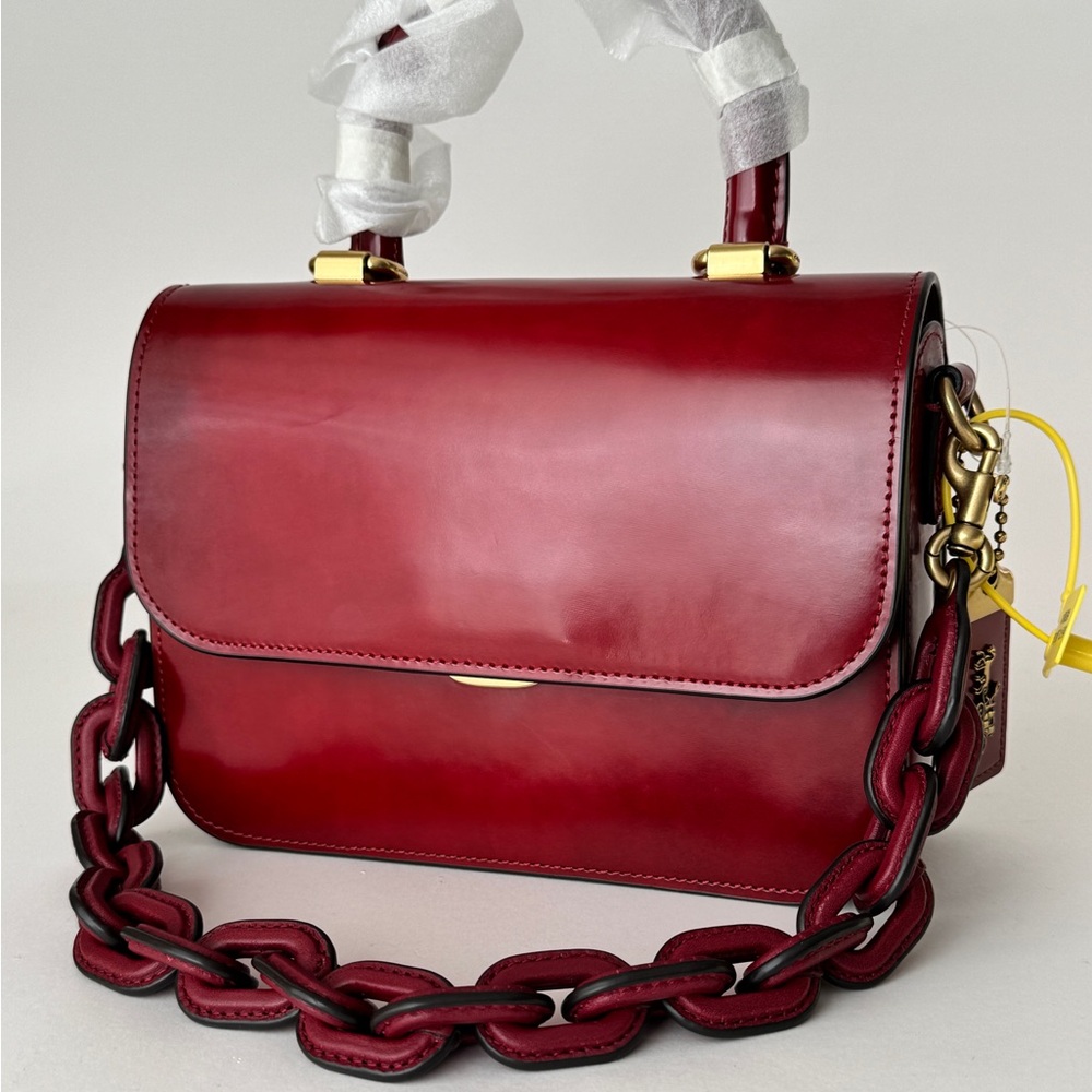 Coach Rogue Top Handle bag In Ruby Red Spazzolato Leather Limited Edition NWT - Picture 3 of 11